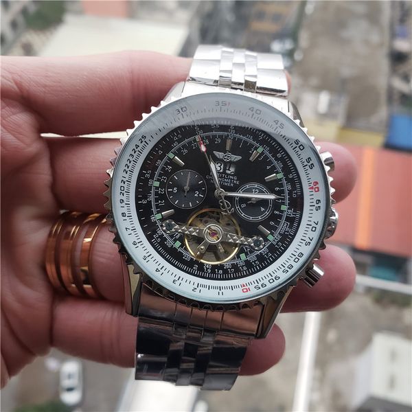 

2019 luxury mens professional automatic bentley watch men's watches wristwatch br81, Black;brown