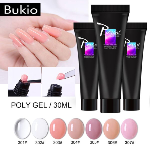 

bukio poly gel led transparent uv gel polish nude decorative nail polish hard jelly quick construction for nail polygel, Red;pink
