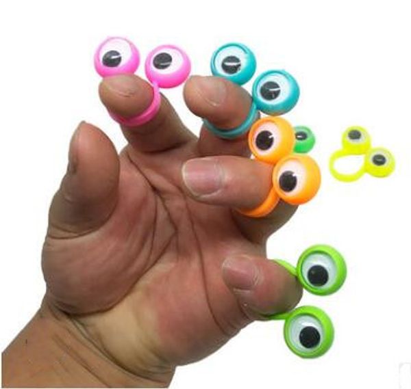 Kids novidade brinquedos fantoches de dedo do olho anéis de plástico com wiggle olhos hotsale partido dedo brinquedo criativo dos desenhos animados olho fantoche czyq5828