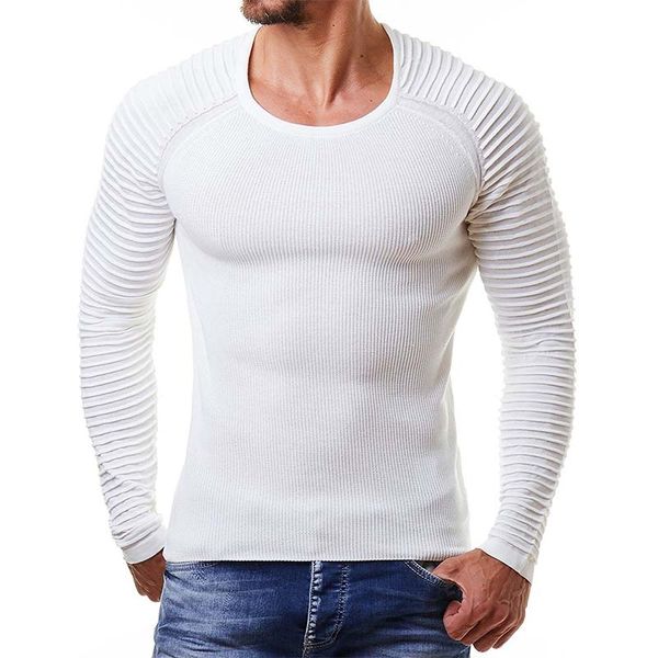 

mens sweaters 2018 new arrival casual pullover men autumn round neck elastic quality knitted brand male sweaters plus size white, White;black