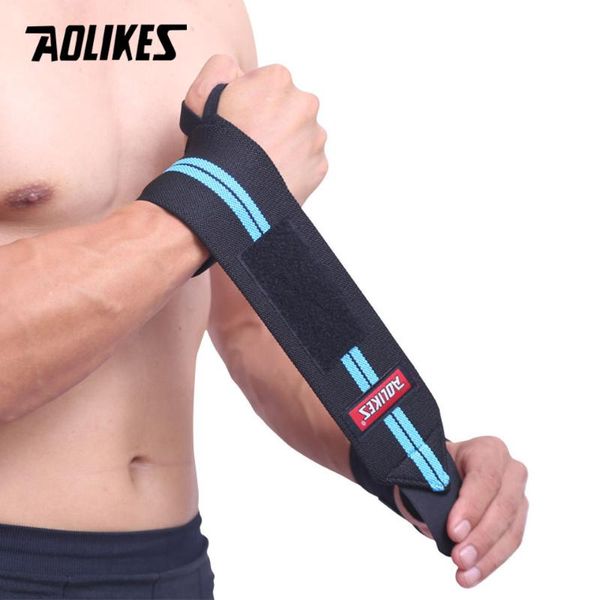 

aolikes 1pcs wrist support gym weightlifting training weight lifting gloves bar grip barbell straps wraps hand protection, Black;red