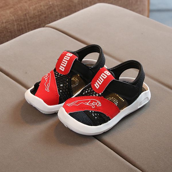 

sandals 2021 summer kids shoes fashion open-toe toddler boys girls outdoor sports beach water for baby/little, Black;red