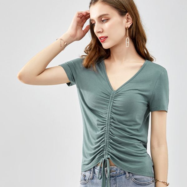 

plus size elegant women 2020 summer fashion woman plain slim shirt short sleeve 6, White