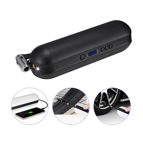 

150 psi rechargeable air pump portable bicycle electric inflator multi-function circulating air pressure pump car with