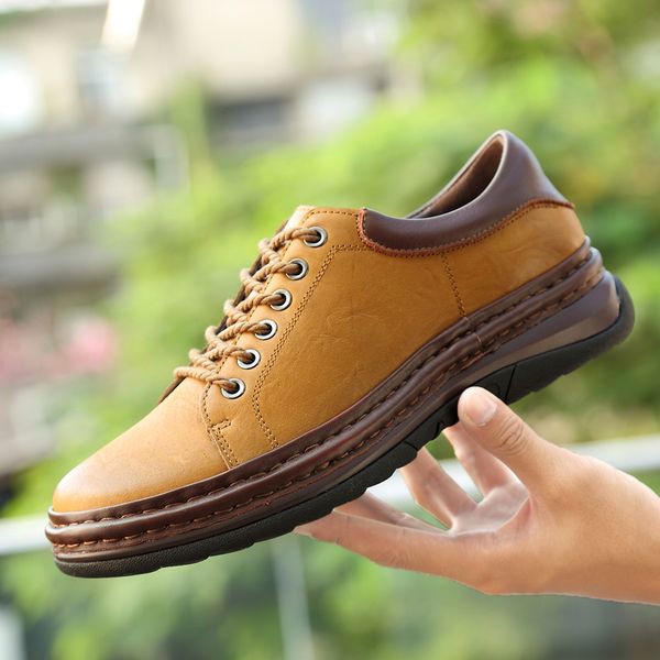 

brand men shoes england trend casual shoes male genuine leather oxford dress zapatillas men flats plus snakers man c4, Black