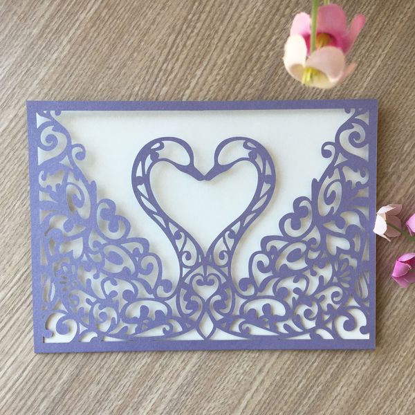 

20 шт. / лот полый лазерная резка лебедь pattern хорошие свадебные приглашения украшения с кружевом дизайн помолвки церемония grand event lo, Black