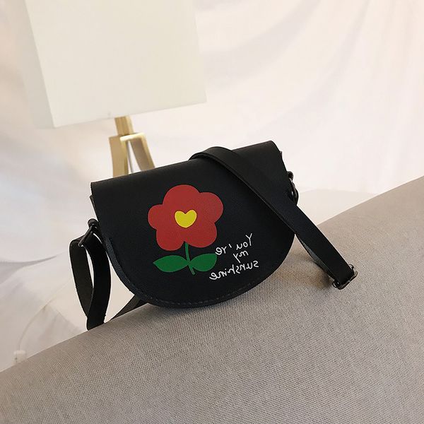 

pu leather floral printing children school bag kids small money pouch cross-body messenger bag for kindergarten baby girls boys