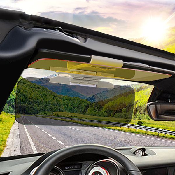 

2 in 1 car sunshade visor hd anti sunlight dazzling goggle day night vision driving mirror uv fold flip down clear view mirrors