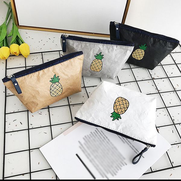 

women paper travel cosmetic bag makeup bags handbag female zipper purse small make up bag travel beauty waterproof storage pouch