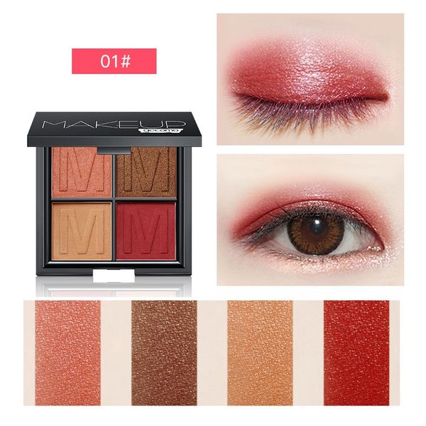 

4-color shimmer eye shadow matte eyeshadow palette glitter eye shadow makeup nude beauty make up set cosmetics tools hot