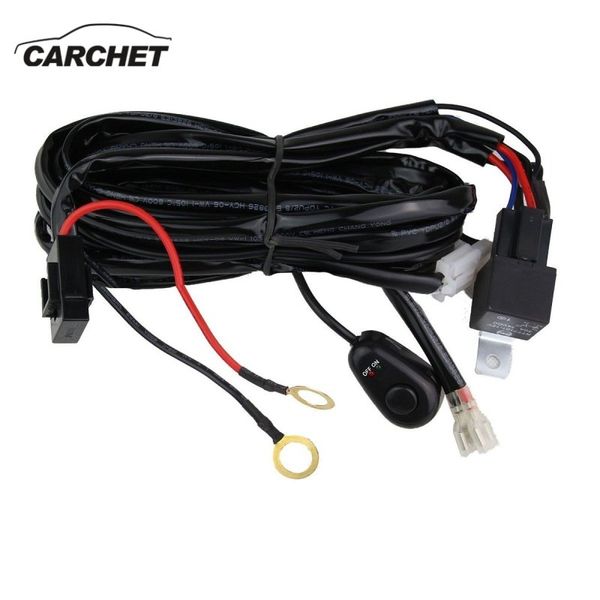 

carchet waterproof one with two /one strip light switch line group led work light switch wiring harness modification line group