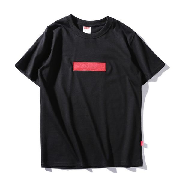 

mens designer t shirts box logo brand letter print fashion casual short-sleeved crew neck cotton, White;black