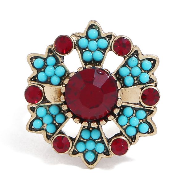 

wholesale-explosive accessories retro ruby open ring, Golden;silver