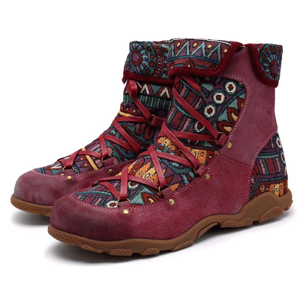 

macvise 2019 new vintage new genuine leather ankle boots for women winter autumn ladies warm shoes woman outdoor flat booties, Black