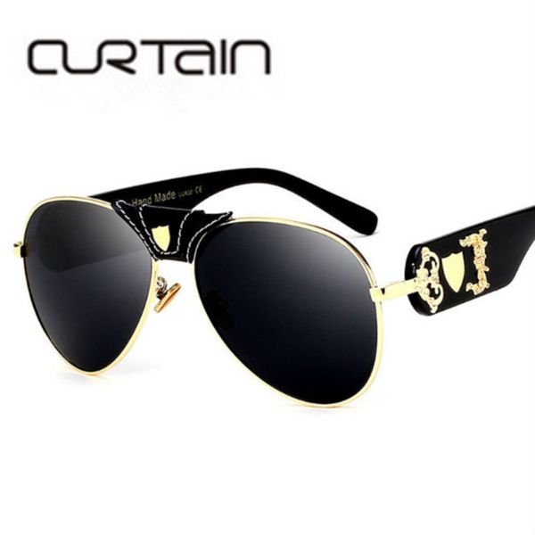 

2019 women mirror sun glasses new fashion sunglasses metal leather decoration frame men uv400 shades oem, White;black