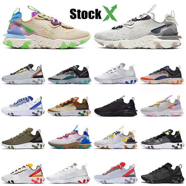 

wholesale 2020 new arrival react vision mens womens react element 55 87 running shoes trainers brand desert oasis gravity purple sneakers, White;red