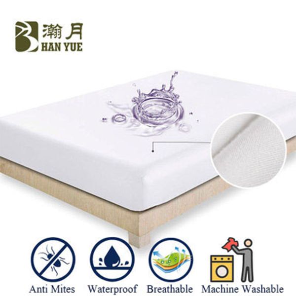 

anti-mite waterproof mattress bedspread l solid color home baby pee urine water proof bed cover cloths mattress protector
