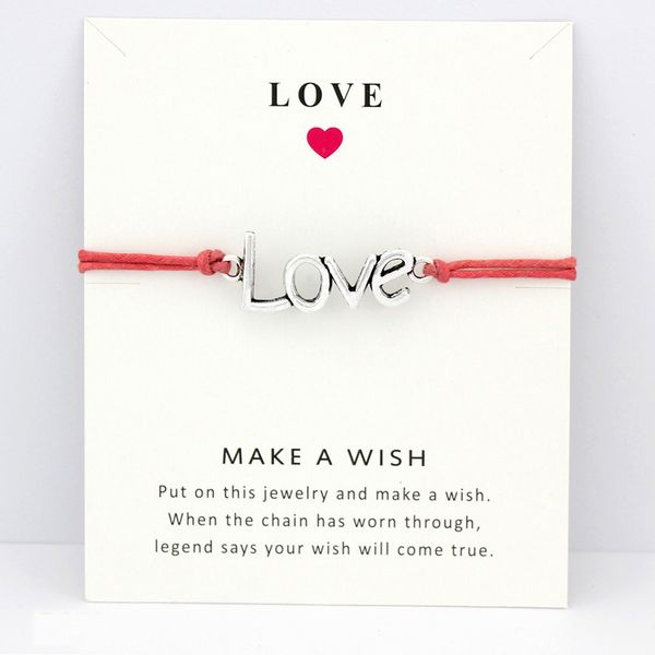 

love double hearts love antique silver charm card bracelets navy coral wax cords women men girl boy jewelry christmas gift, Golden;silver