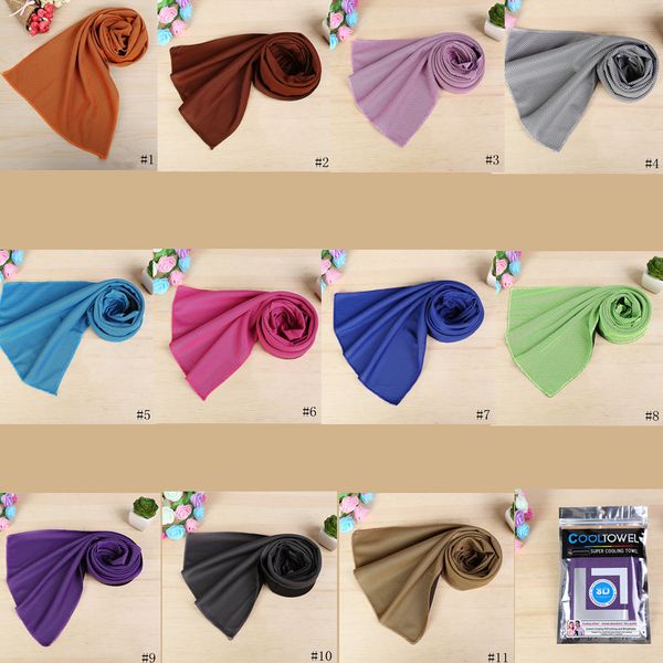 

88*33cm ice cold towel cooling summer sunstroke sports exercise cool quick dry soft breathable cooling towel zza232