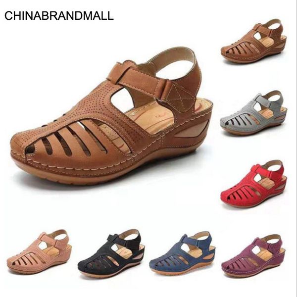 

2020 summer flat sandals woman ladies fashion leather flat solid peep toe sandals women sandalias zapatos de mujer plus size, Black