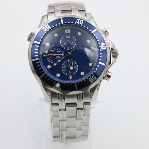 

omeg steel bracelet professional watch 2599.80 automatic machinery mens watch blue men's movement wrist watches, Slivery;brown