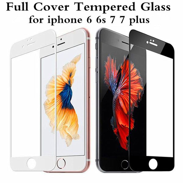 

full cover screen protector tempered glass for iphone xsmax 6 6s plus 7 plus 8 plus 9h toughened glass protective explosion proof film