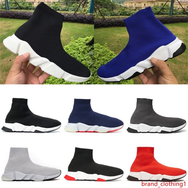 

speed trainer luxury men women designer sneakers black white blue mens platform trainers casual sock shoes runner size 5-11