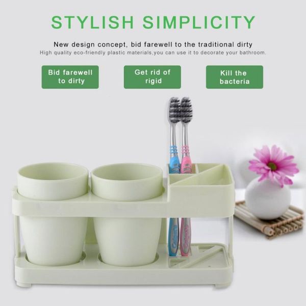 

elegant beautiful eco-friendly plastic bathroom accessories bathroom supplies wash set toothpaste tumbler toothbrush holder
