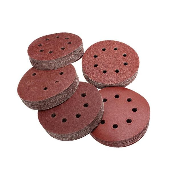

100pcs 5inch/125mm round sandpaper polishing disk 8 hole sand sheets 40-240 grit sanding disc for polishing cleaning tool