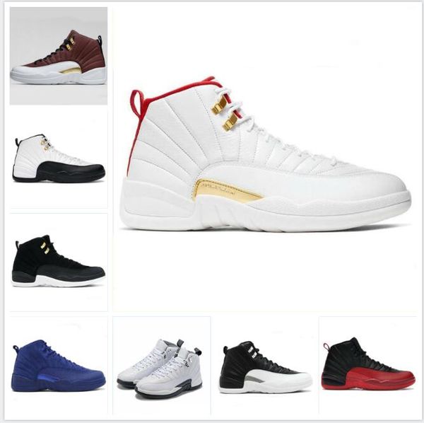 

jumpman 12 mens basketball shoes 12s punch reverse taxi black nylon fiba michigan sneakers