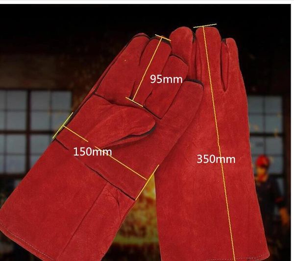 

защитные перчатки plus velvet male welder welding защитная защита износостойкая высокотемпературная сварка кожаные перчатки для сварки