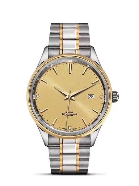 

men 38mm high-grade fashion sports automatic mechanical watch, with diamond calendar automatic mechanical watch, Slivery;brown