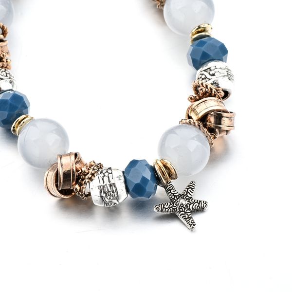 

fashion- new fashion star pendant crystal glass beads handmade bohemian bracelet & bangles charms for women bracelets sbr170046, Golden;silver