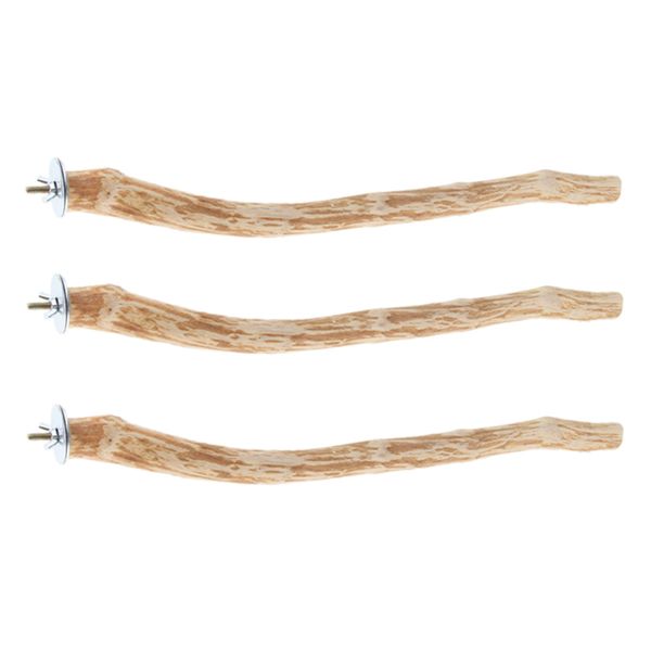 

2x bird wood perch stand parrots grinding nail toys for small to large birds