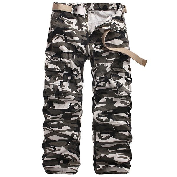 

spring autumn army fashion men pants men big camouflage pants trousers men's cargo casual baggy tactical 28-40, Black