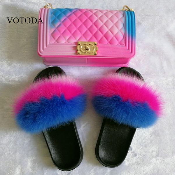 rainbow fluffy slippers