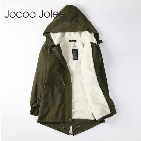 

jocoo jolee women parkas winter coats hooded thick cotton warm female jacket fashion mid long wadded coat outwear plus size 5xl y190926, Black;white