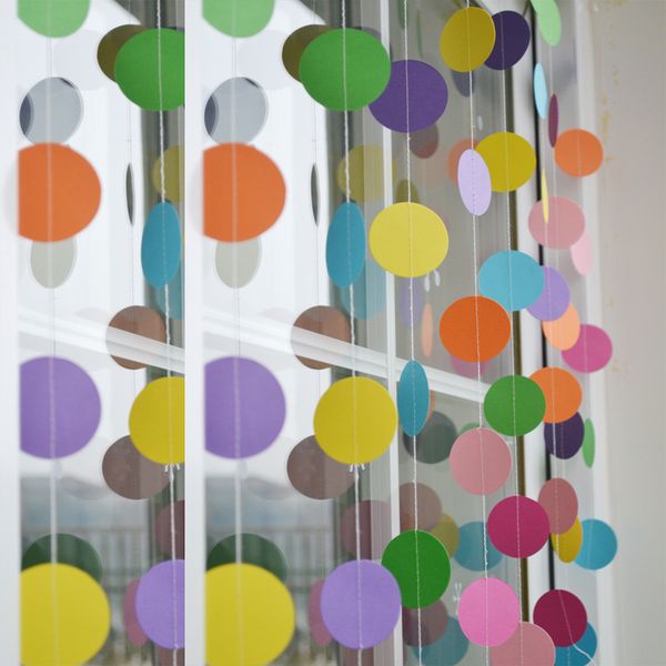 

4 meter heart dots paper flag party bell garland decoration banner bunting for birthday wedding event 5cm diamter