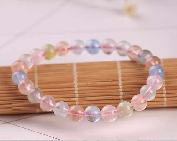 

candy morganite natural crystal morganite sweet romantic fashion fresh and bright gift to good friend ing, Golden;silver