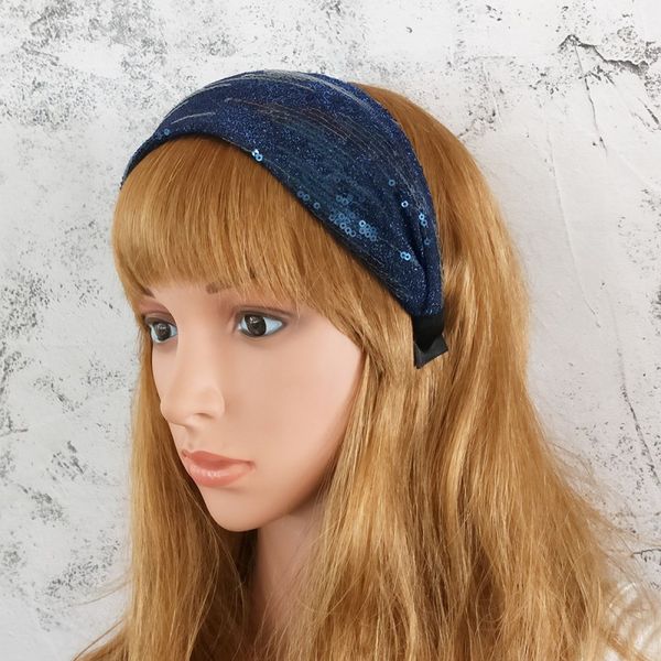 

fashion wide hoop hairbands for women solememo shiny sequin headbands hairwear headdress hair jewelry accessories headwear f1016, Golden;white