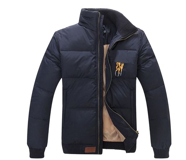 

мода дизайн стиль мужская зимняя куртка вниз стенд воротник теплые пальто лошади ветровки зима теплая человек верхняя одежда пальто, Black