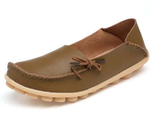 

women's shoes leather non-slip soft bottom women flats casual shoes 1162, Black