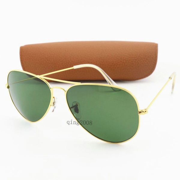 

men women sunglasses txrppr driving sun glasses gold metal frame green uv400 58mm lens come brown box4252, White;black