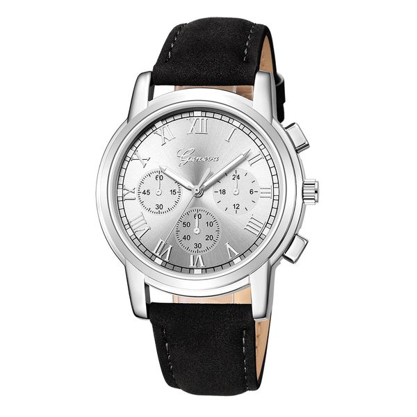 

new fashion simple leather women watches casual dress quartz watch female gift clock montre femme cc, Slivery;brown