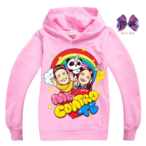 

5-12 year me contro te my girls fashion clothes kids black cartoon boys sleeve clothing children's hoodies pretty hair bow, Blue