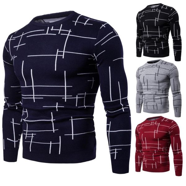 

2018 men's brand spring autumn o-neck long sleeved fashion pullover casual knitted fit sweaters man new slim clothes pull homme, White;black