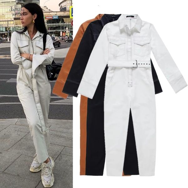 

пояса combinaison уличная rompers женщины с длинным рукавом комбинезона femme осень белый черный женские повседневные карманы cargo комбинез, Black;white