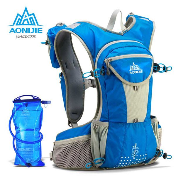 

aonijie 12l outdoor sport running backpack marathon trail running hydration vest pack for 2l water bag cycling hiking bag