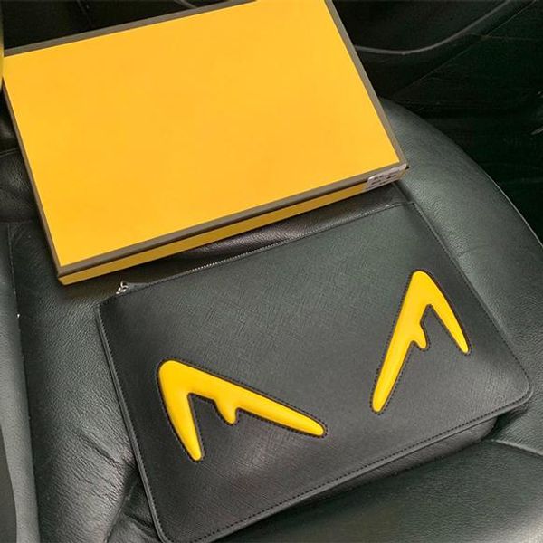 

leather handbag 3a classic cartoon pattern handbag wallet men's clutch bag with box