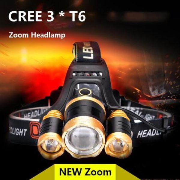 

dhl xm-l t6 led headlamp zoom rechargeable headlight head lamp waterproof outdoor camping torch light
